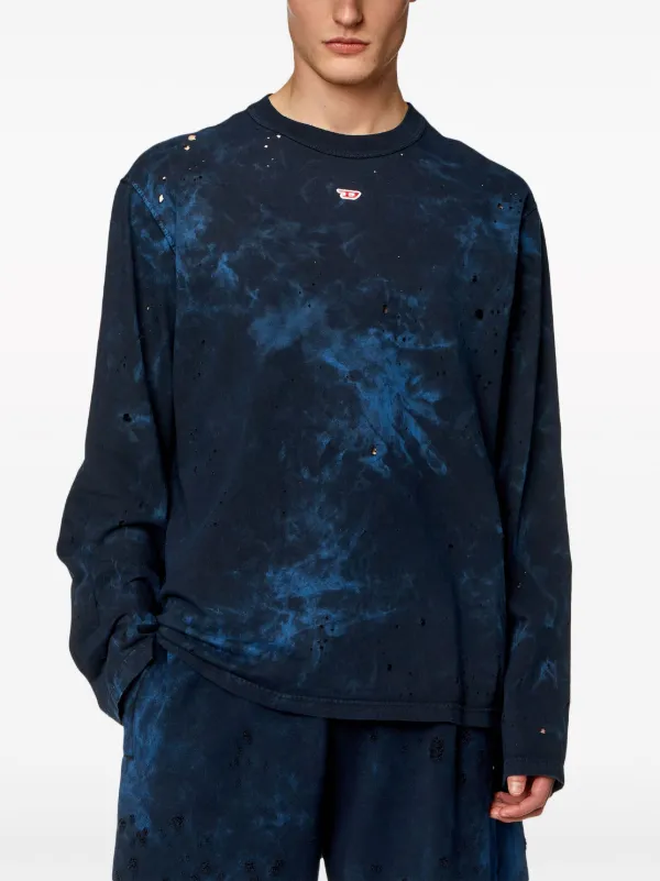 Diesel T-Crane-LS-N2 Cotton Sweatshirt | Blue | FARFETCH CA