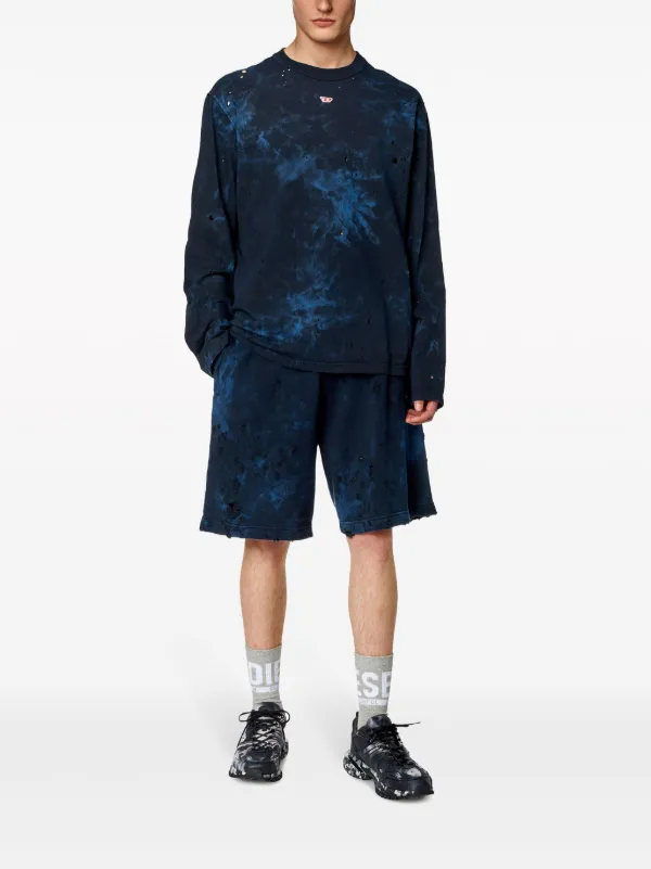 Diesel T-Crane-LS-N2 Cotton Sweatshirt | Blue | FARFETCH CA