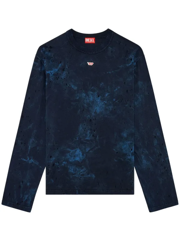 Diesel T-Crane-LS-N2 Cotton Sweatshirt | Blue | FARFETCH CA