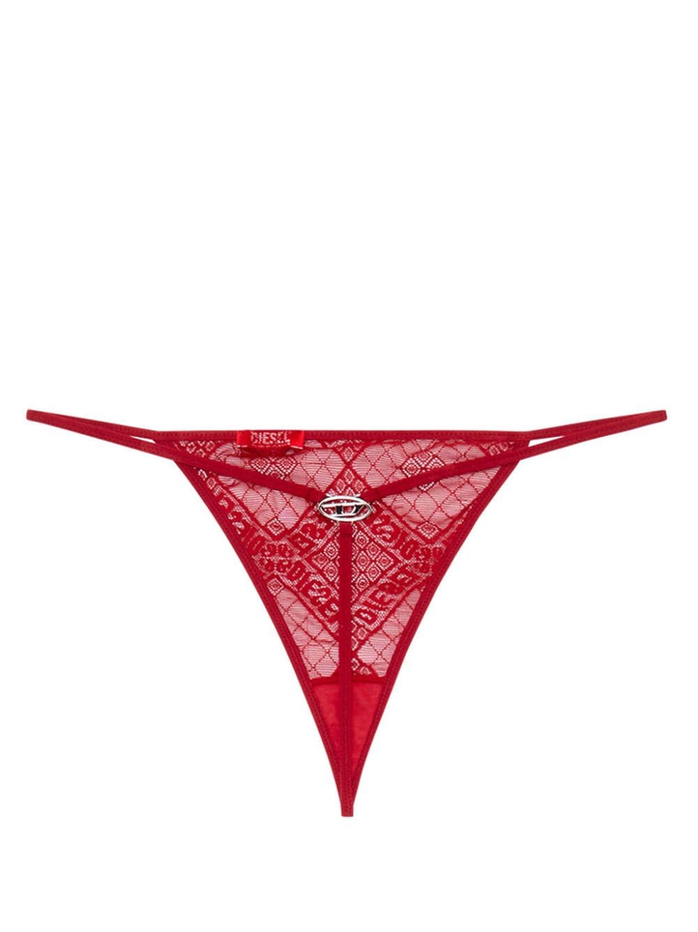 Shop Diesel Ufst-d-string Lace Thong In Red