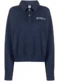 Sporty & Rich logo-print cotton polo top - Blue