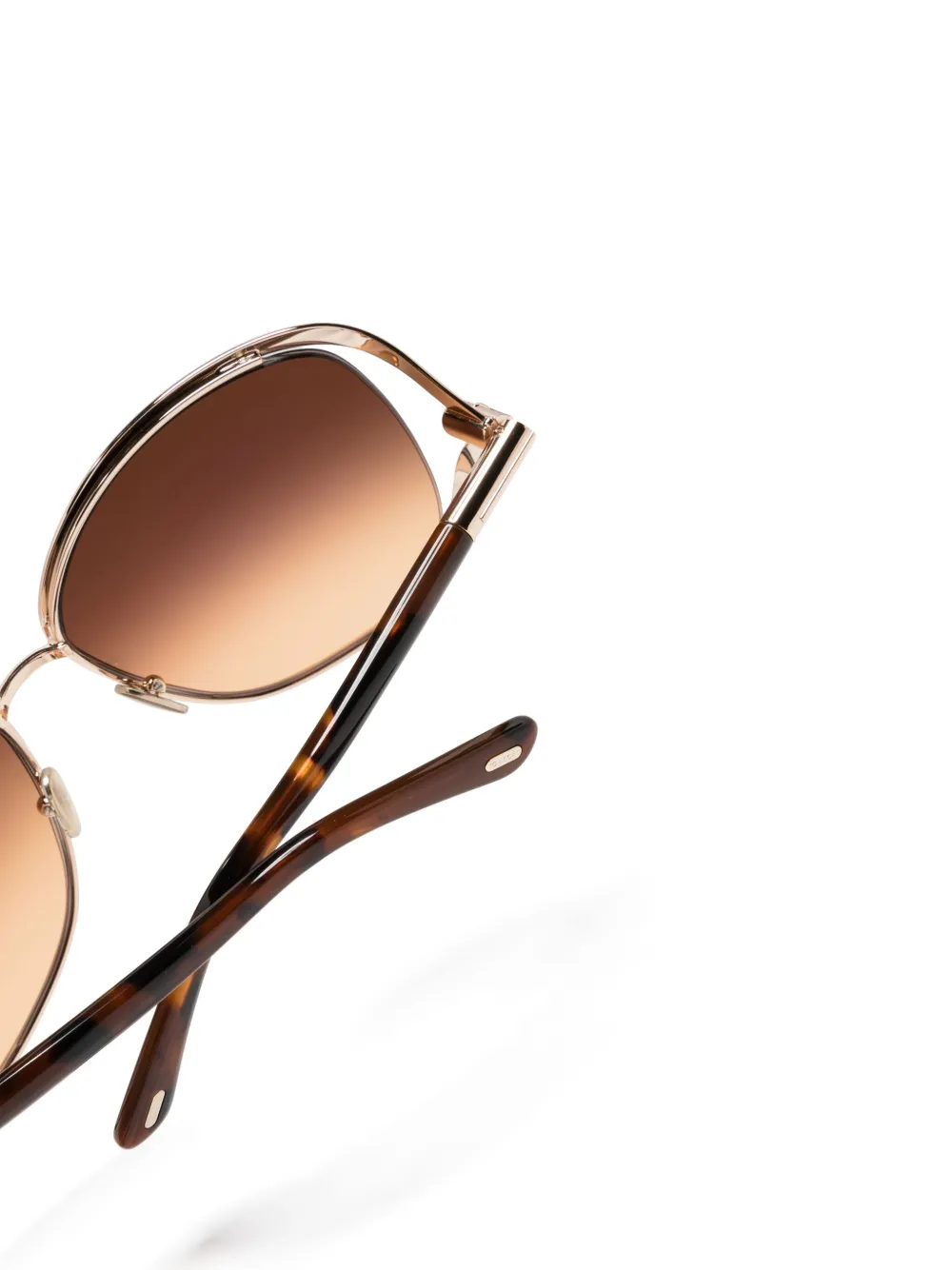 TOM FORD Eyewear Zonnebril met rond montuur Bruin