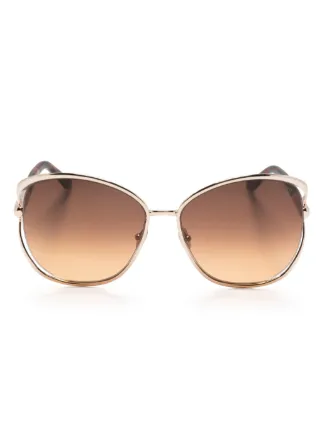 TOM FORD Eyewear ラウンドフレーム サングラス | ブラウン | FARFETCH JP