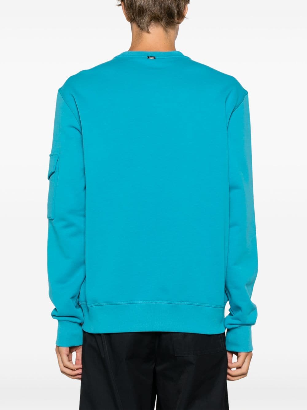 Shop Herno Crew-neck Cotton Sweatshirt In Blue
