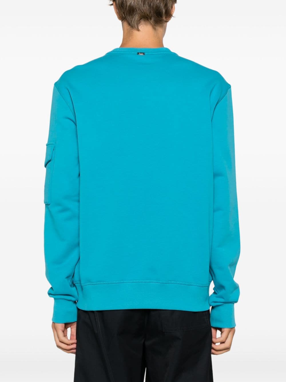 Herno Crew-neck Cotton Sweatshirt In Blue