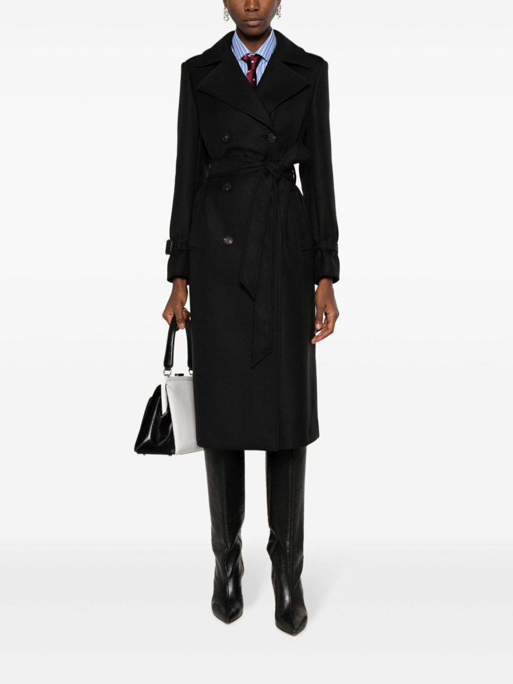 Tagliatore double-breasted trench coat - Zwart