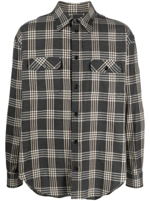 1989 STUDIO camisa con cuadros estampados y logo