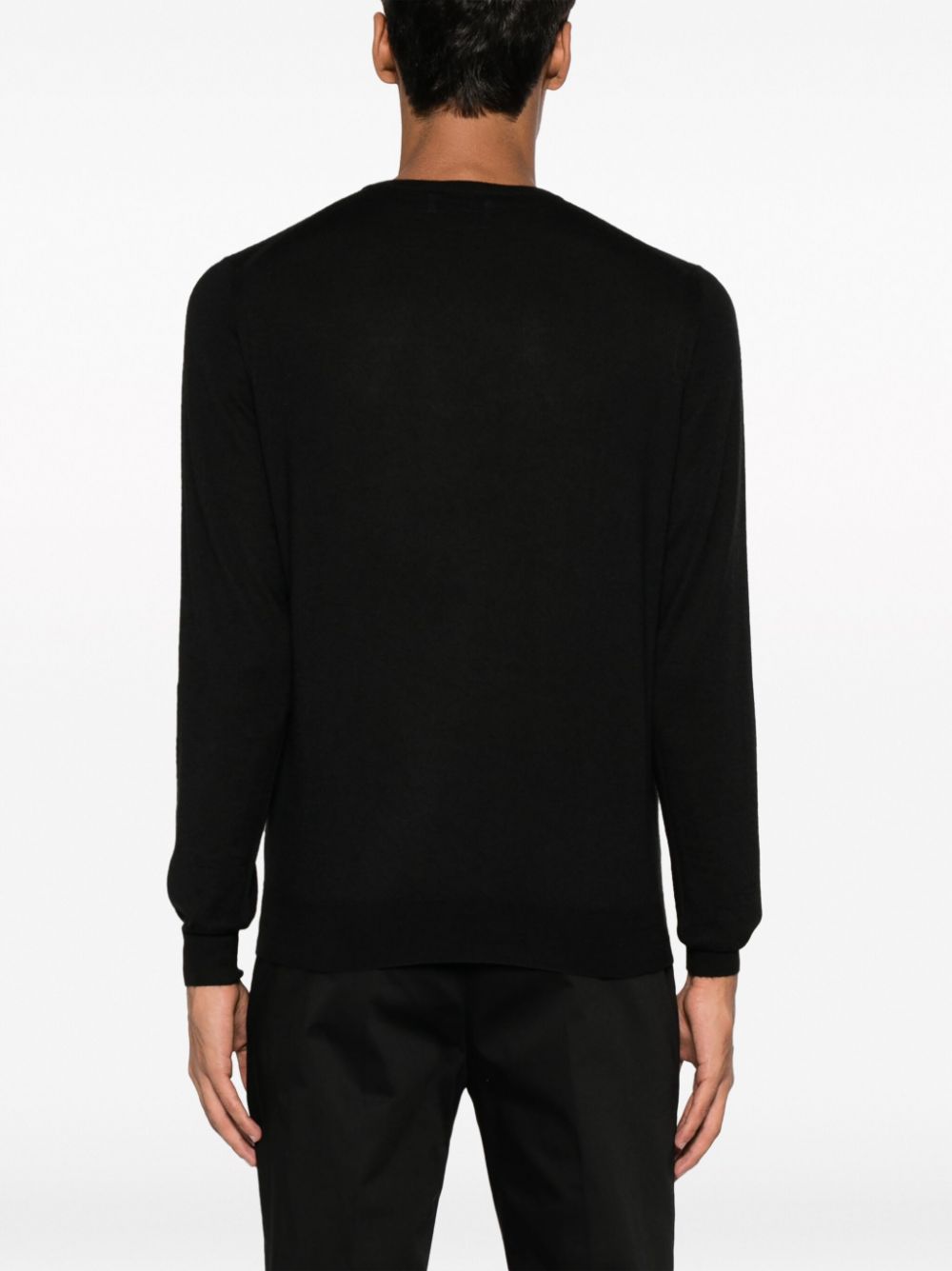 Shop Eraldo Crew-neck Cashmere-blend Jumper In Black