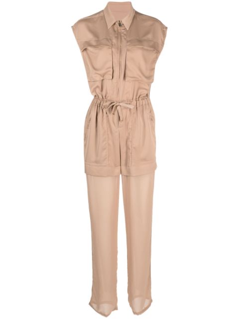 PINKO semi-sheer panelled sleeveless jumpsuit