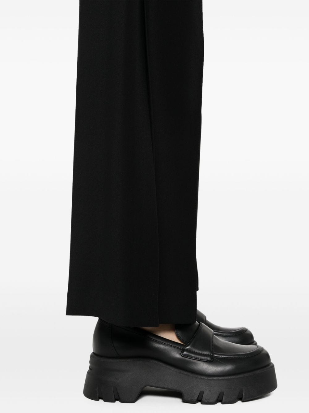 Shop Pinko Side Slits Wide-leg Trousers In Black