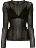 PINKO semi-sheer knitted top - Black