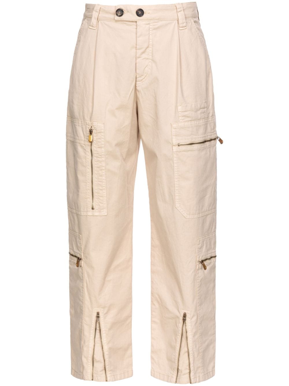 pinko pantalon droit plissé à poches multiples - tons neutres