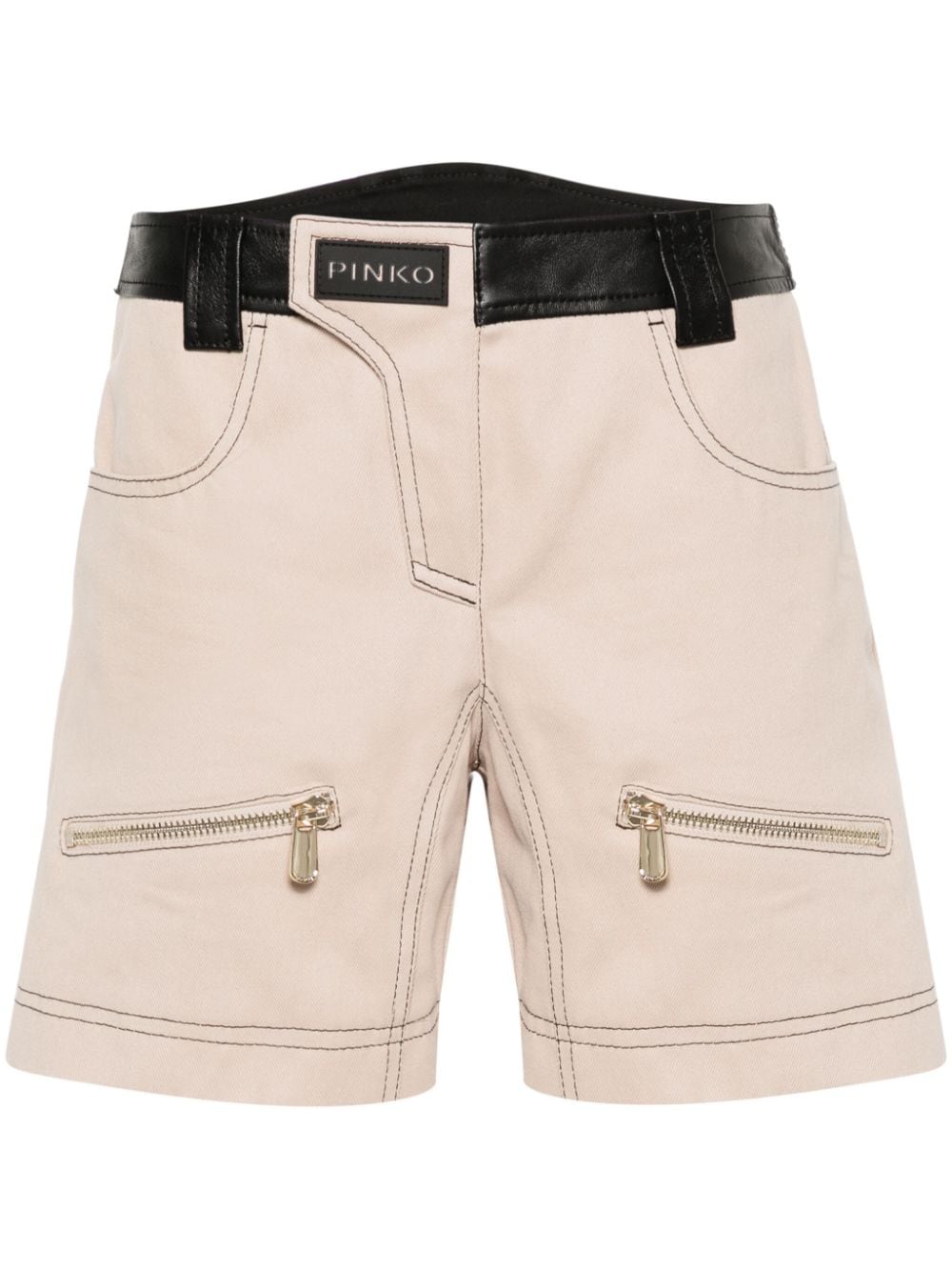 Scilla panelled-leather shorts