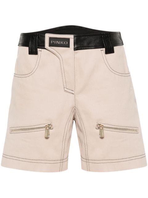 PINKO Scilla panelled-leather shorts