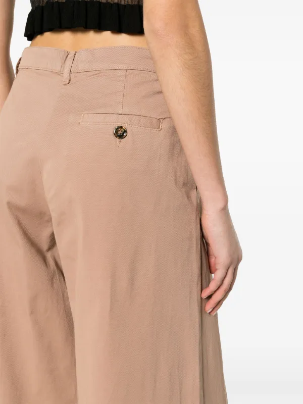 PINKO wide-leg Cotton Trousers | Brown | FARFETCH
