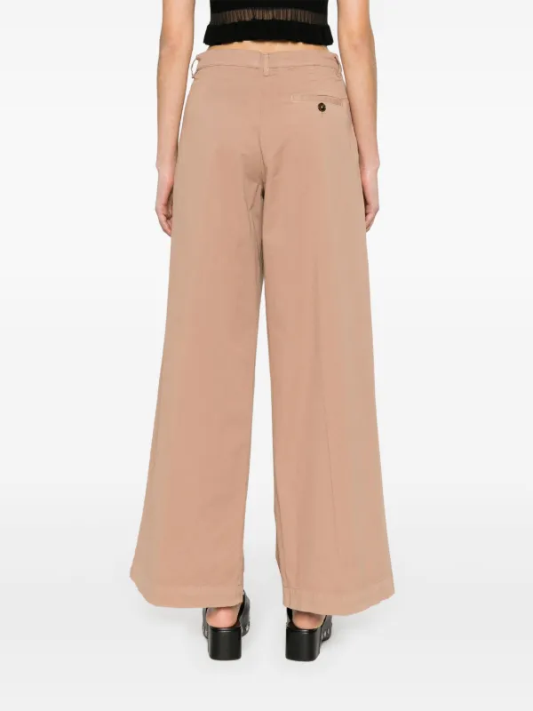 パンツ PINKO Woman Pants Brown 100561A20R L06 PINKO wide-leg Cotton Trousers | Brown | FARFETCH
