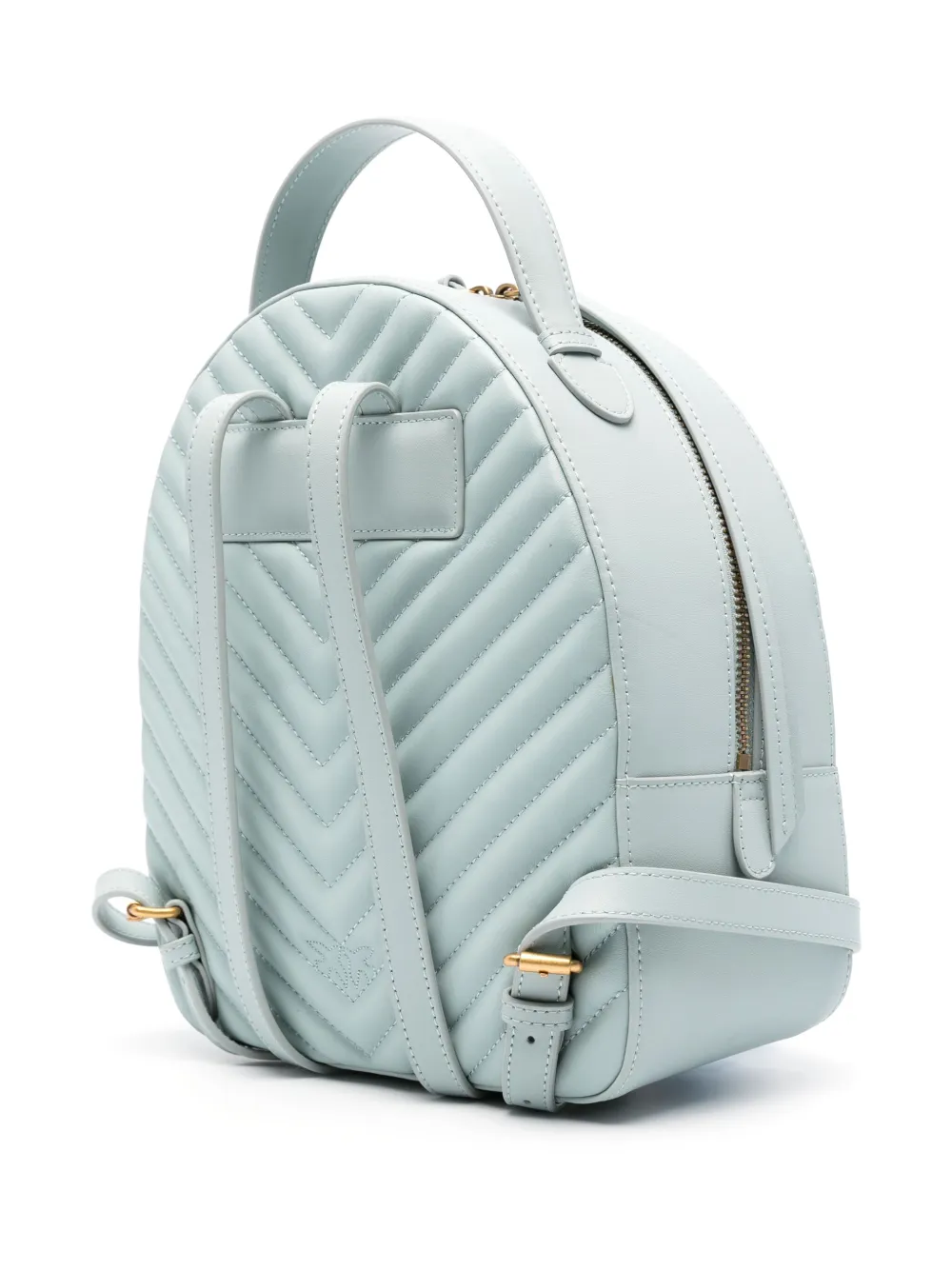 Shop Pinko Love Quilted Leather Backpack In Grey