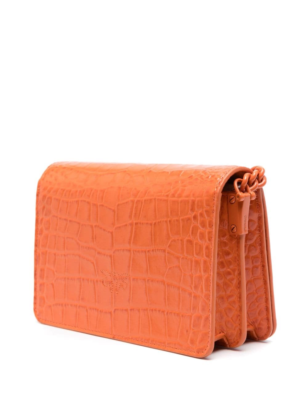 Shop Pinko Mini Love Click Shoulder Bag In Orange