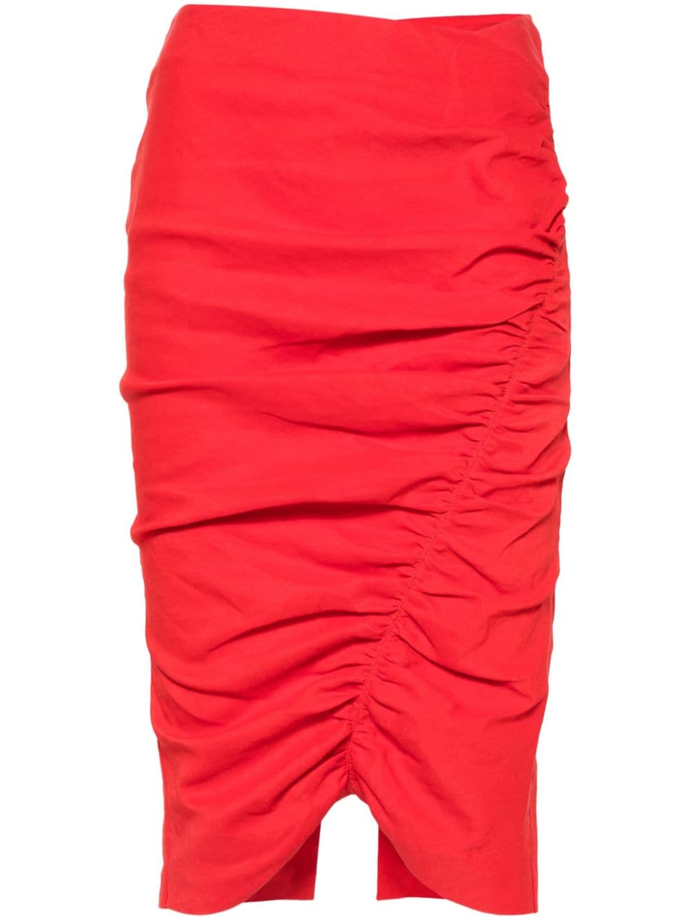 Pinko Ruffled Detail Pencil Skirt In Red