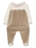 La Stupenderia chenille-panel ribbed-knit onesie - Brown