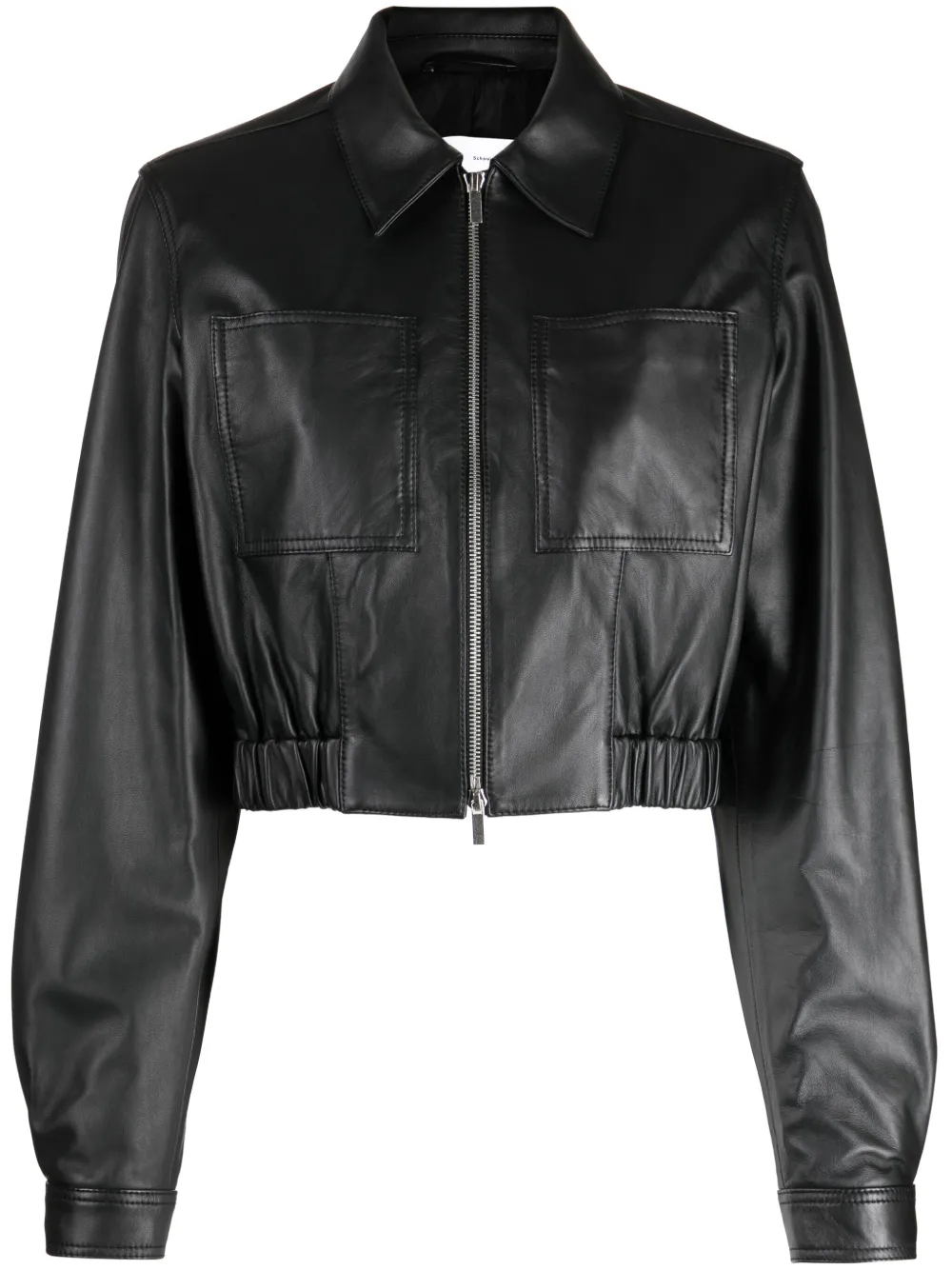 Proenza Schouler White Label Cropped Leather Jacket In Black