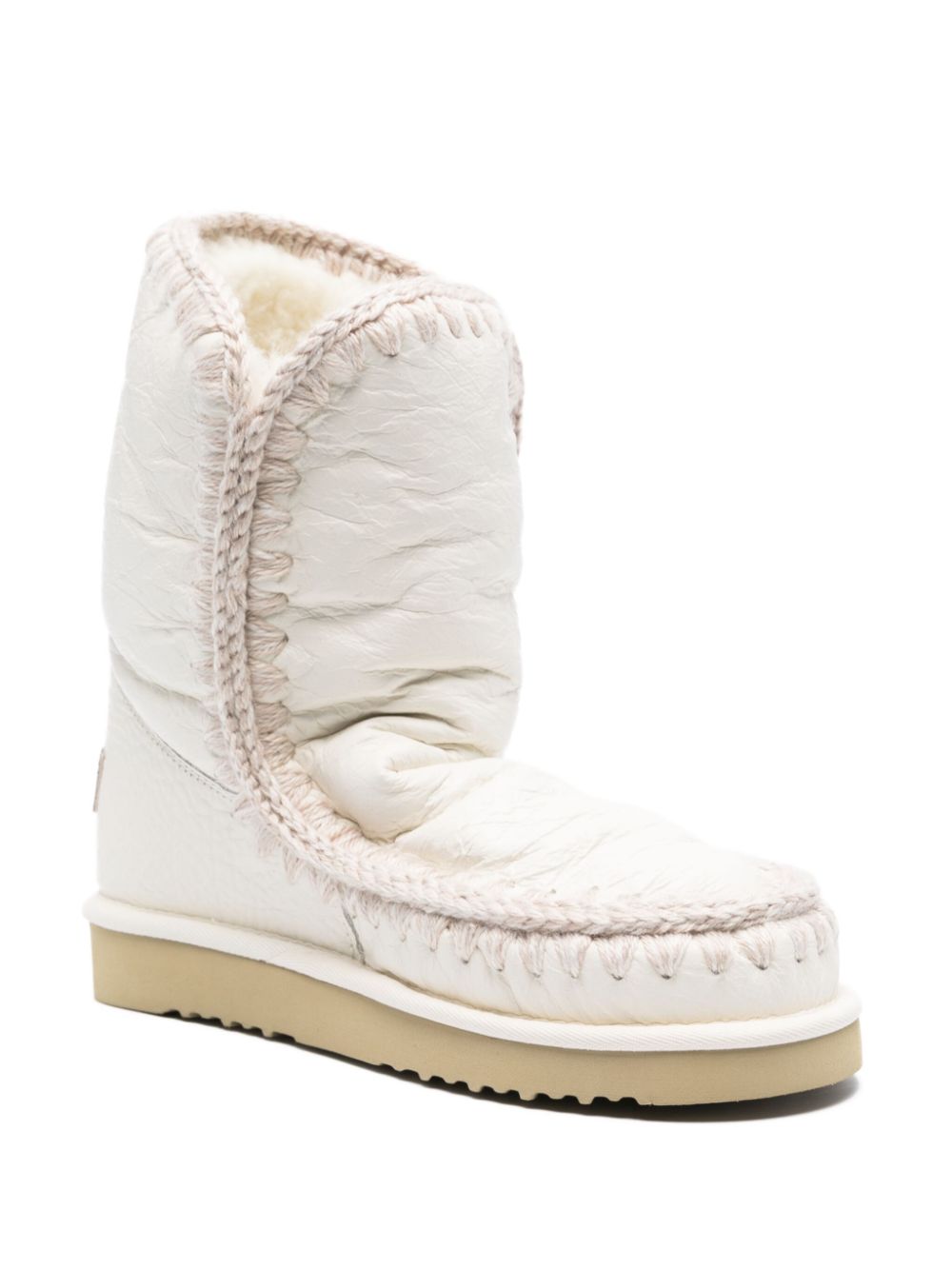 Mou Eskimo 18 crochet-trim metallic-leather boots - Wit