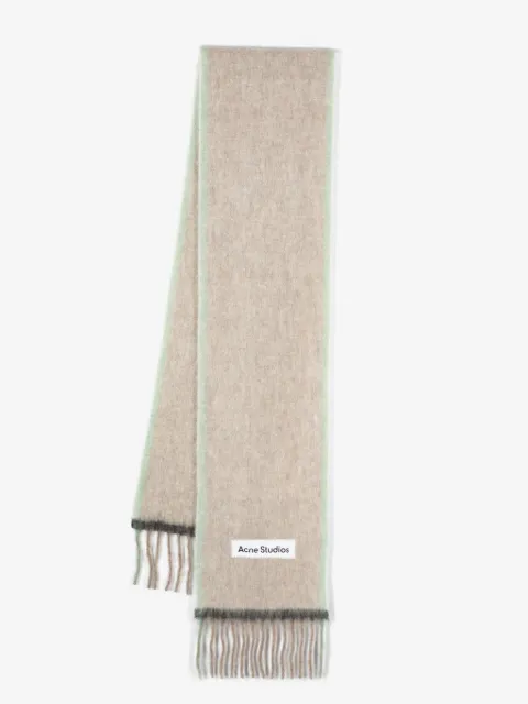 Acne Studios logo-appliqué fringed scarf