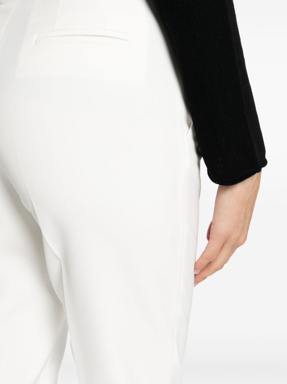 Shop Blanca Vita Cropped Slim-fit Tailored Trousers In White