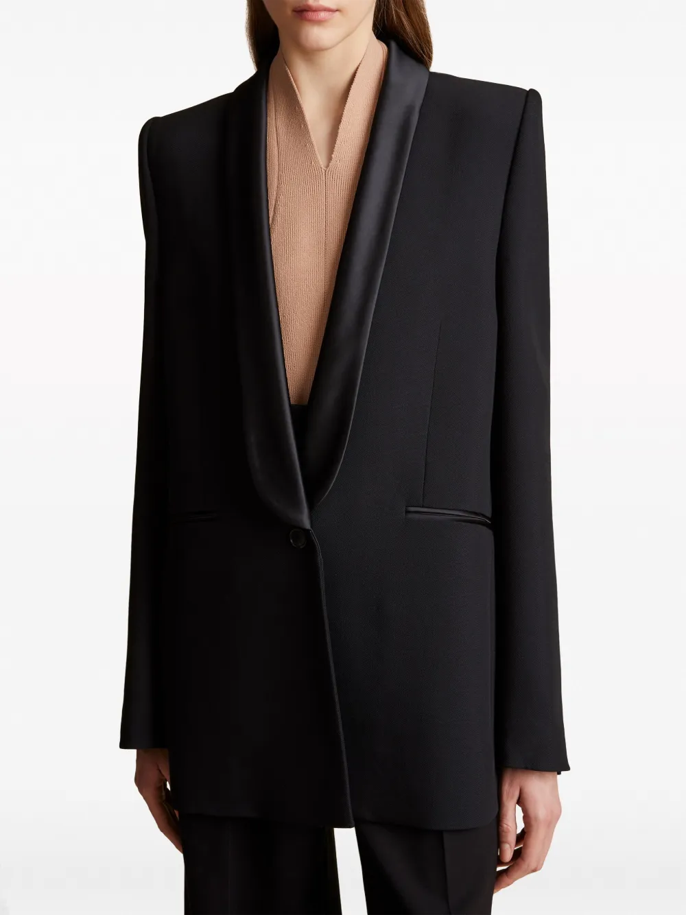 KHAITE Blazer met sjaalrevers Zwart