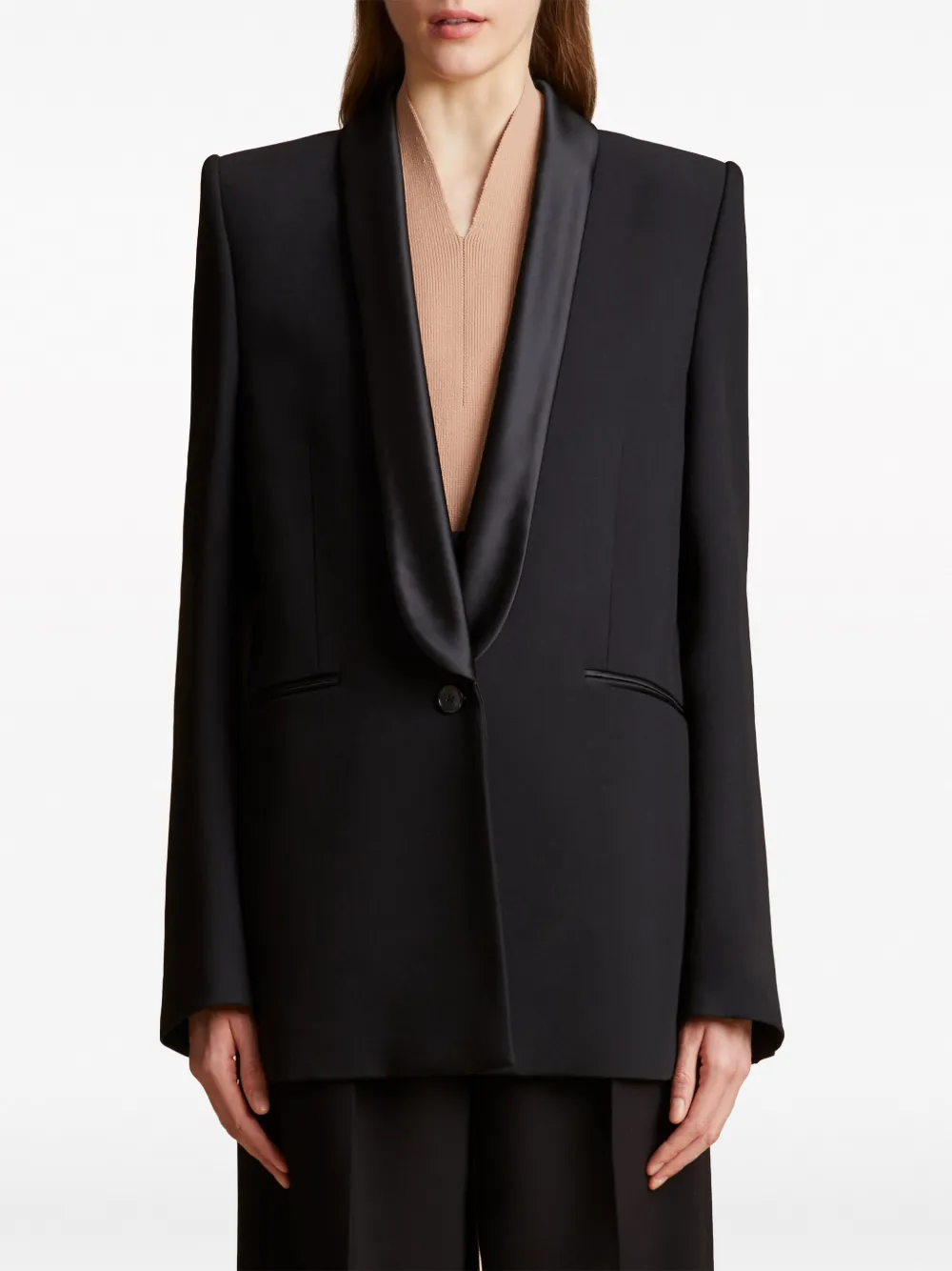 KHAITE Blazer met sjaalrevers Zwart