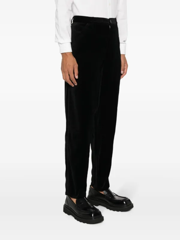 Comme Des Garçons Shirt ベルベット ストレートパンツ | ブラック