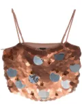 PINKO sequin crop top - Brown