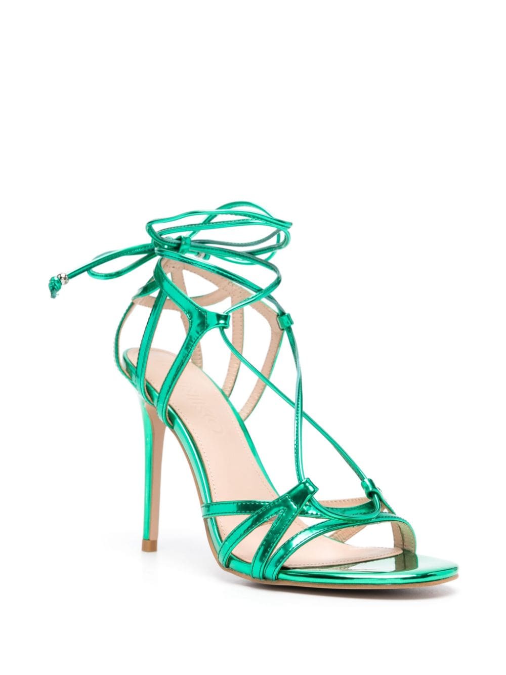 Shop Pinko 105mm Cut-out Sandals In Green