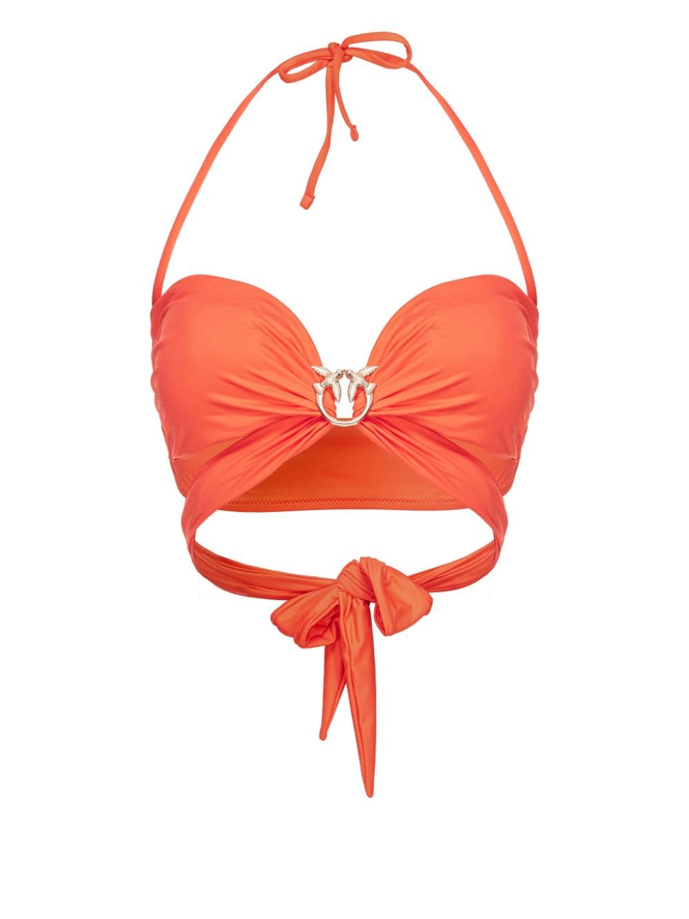 Pinko Love Birds Full-cup Bikini Top In Orange-fiesta