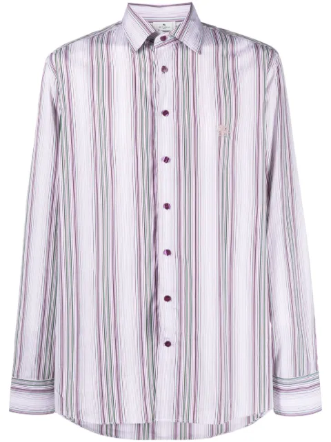 ETRO logo-embroidered striped shirt