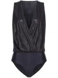 PINKO V-neck draped bodysuit - Black
