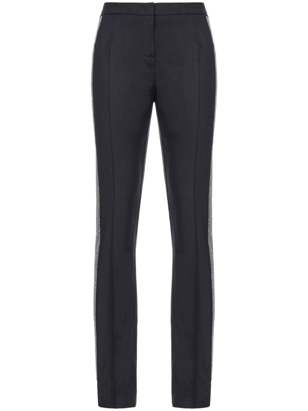 PINKO rhinestone-embellished slim-cut trousers - Black