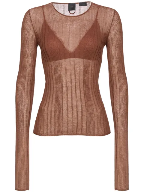 PINKO semi-sheer long-sleeved top