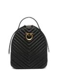 PINKO Love chevron leather backpack - Black
