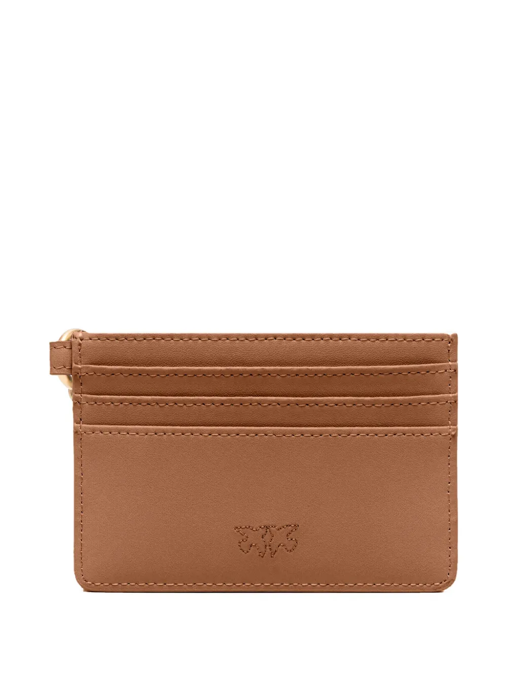 PINKO Love Birds leren pasjeshouder - Bruin