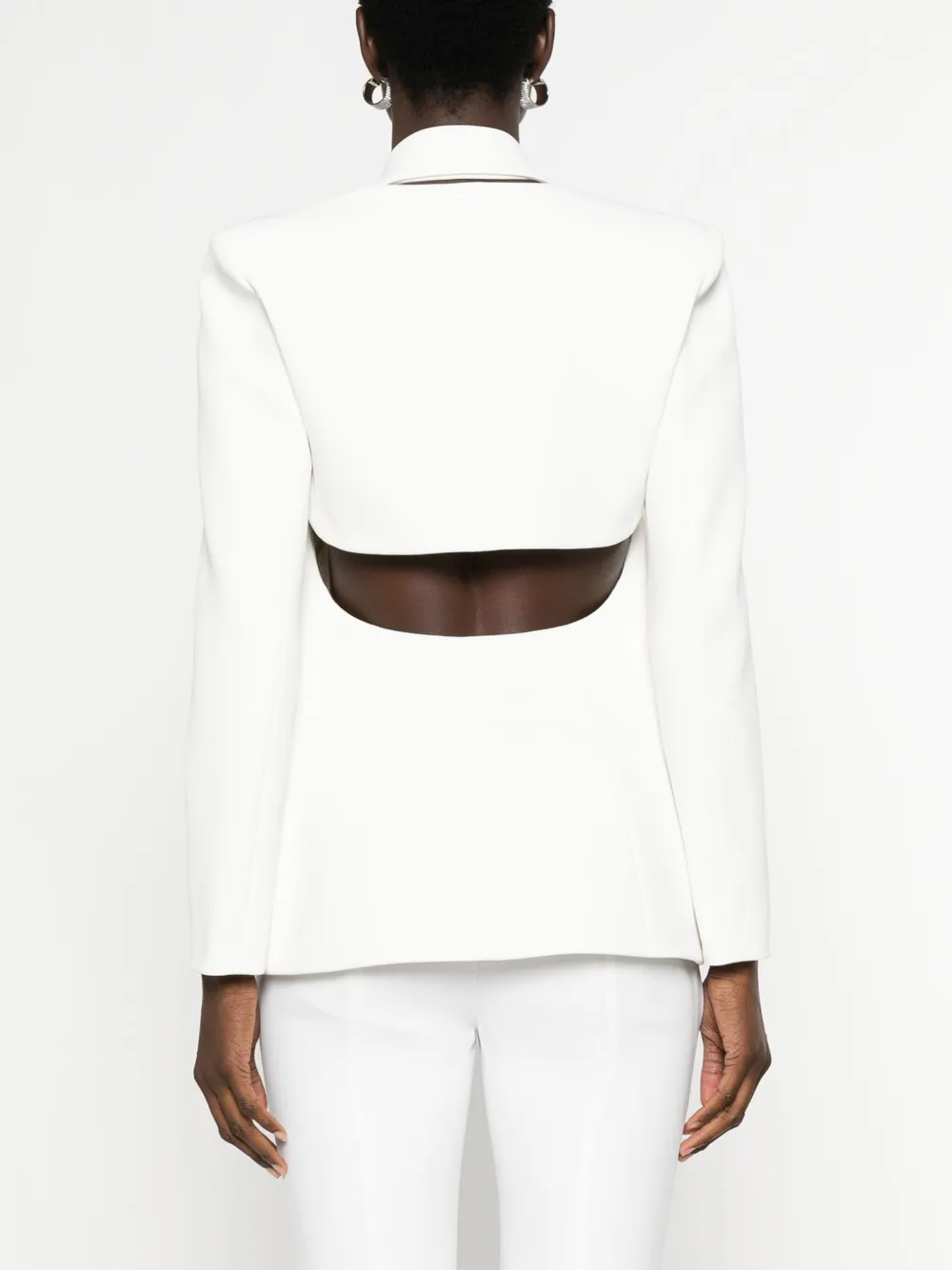 Shop Pinko Peak-lapels Single-breasted Blazer In White