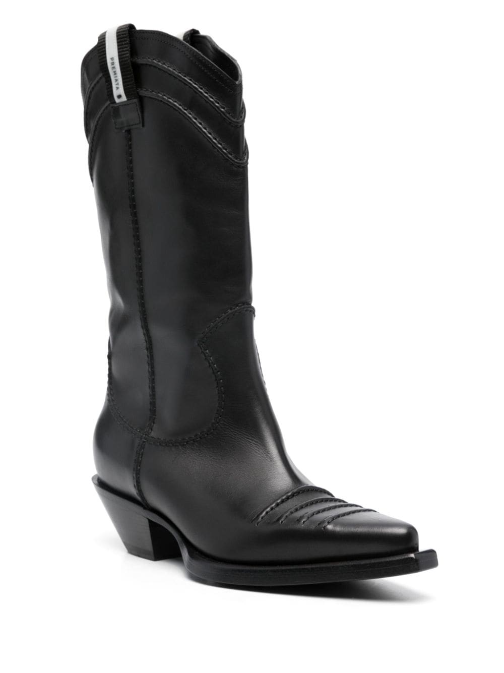 Shop Premiata 45mm Leather Cowboy Boots In Black