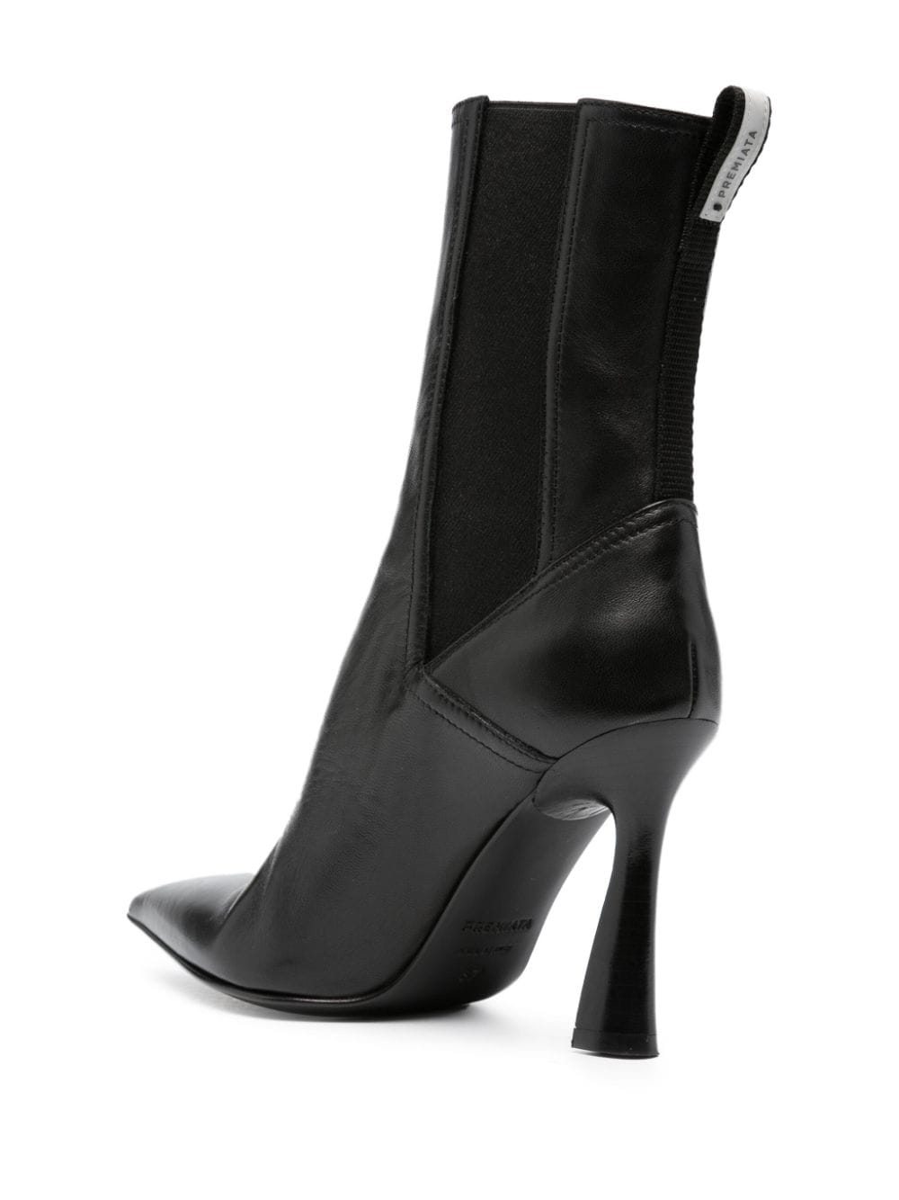 Shop Premiata 95mm Pointed-toe Leather Boots In Black