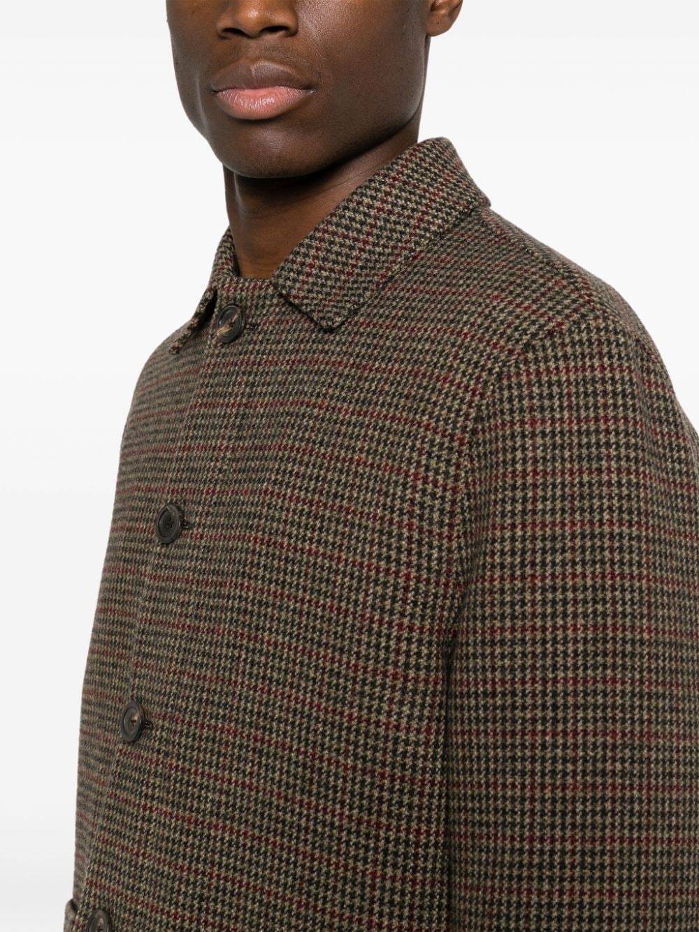 Shop Circolo 1901 Herringbone Check-pattern Cotton Shirt In Brown