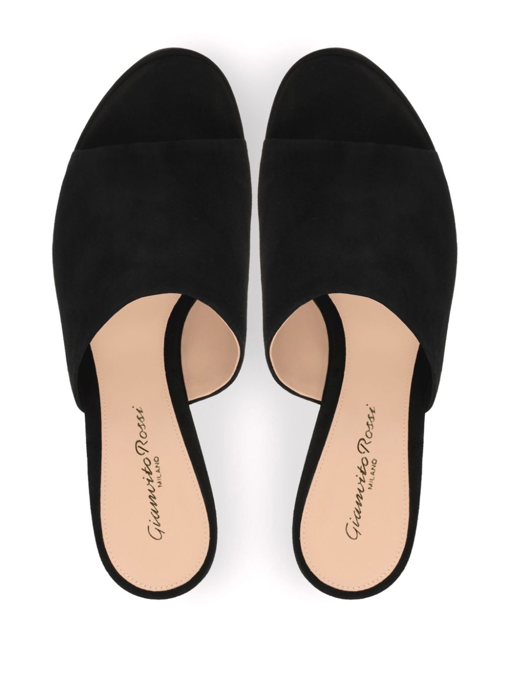 Shop Gianvito Rossi Holly 70mm Platform Suede Mules In Black