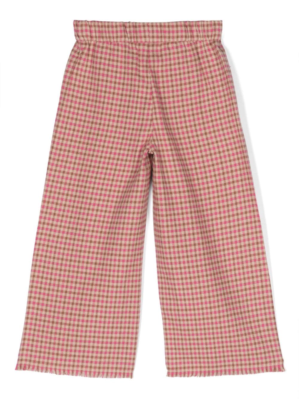 Il Gufo check-print wide-leg trousers - Beige
