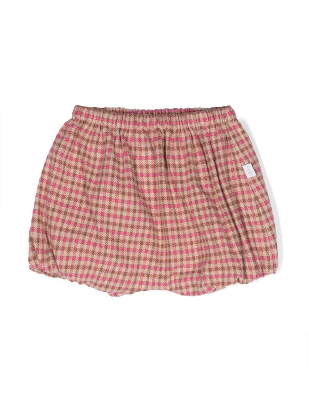 Il Gufo Babies' Plaid-check Cotton Blend Bloomers In Neutrals