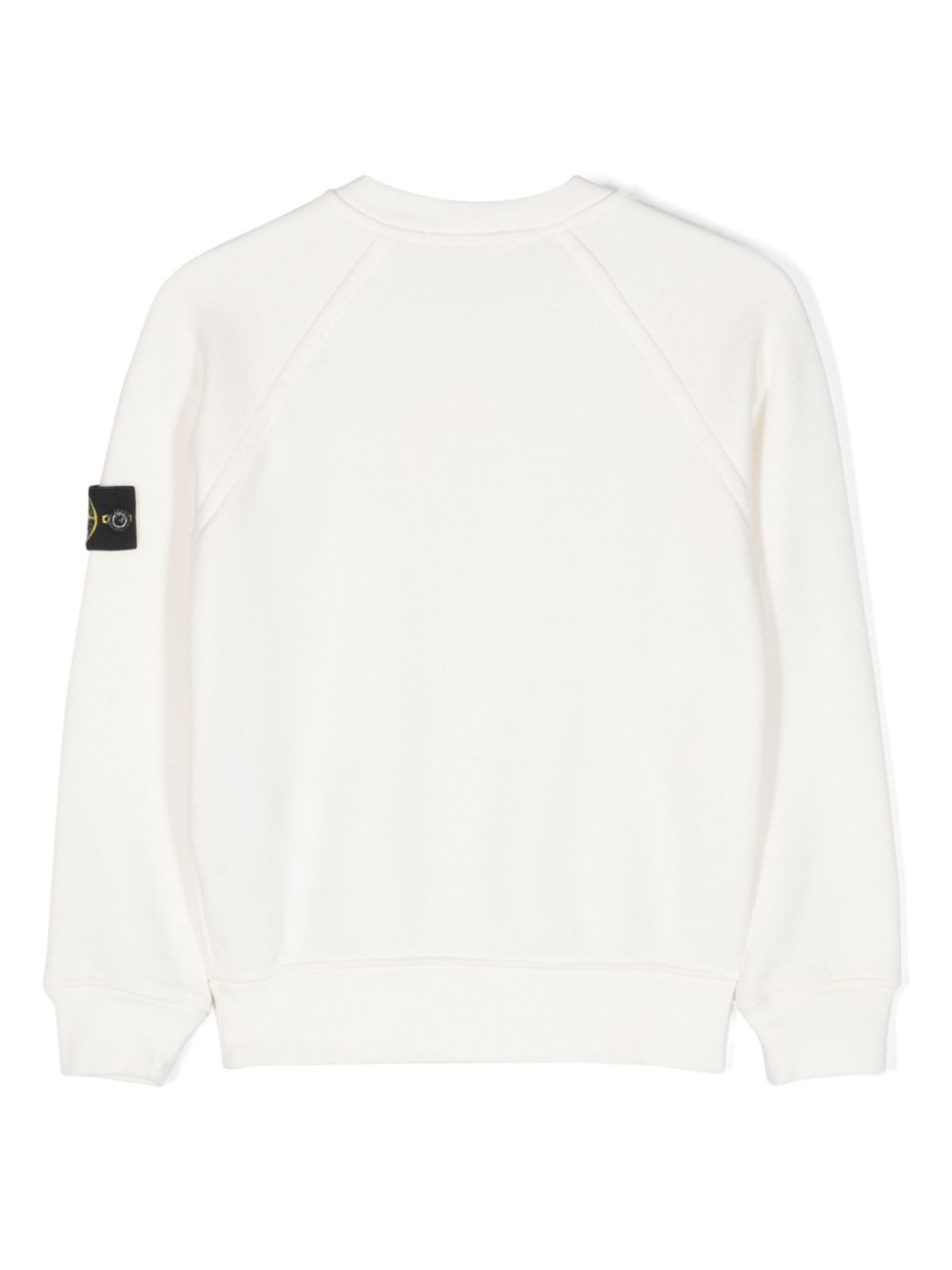 Shop Stone Island Junior Compass-motif Cotton Sweatshirt In White