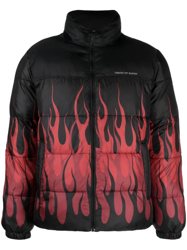 Flame print jacket outlet