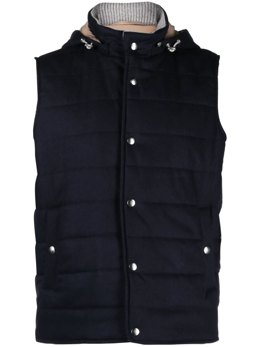 Eleventy Bodywarmer met capuchon Blauw